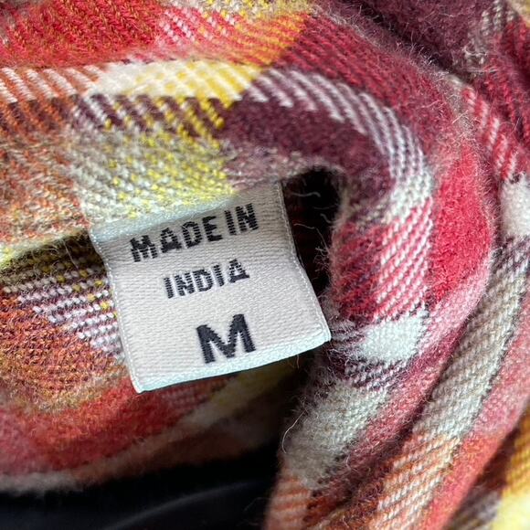 COASTAORO Men's Orange Sunsesta Long-Sleeve Button-Up Flannel Shirt SZ M - Picture 8 of 8